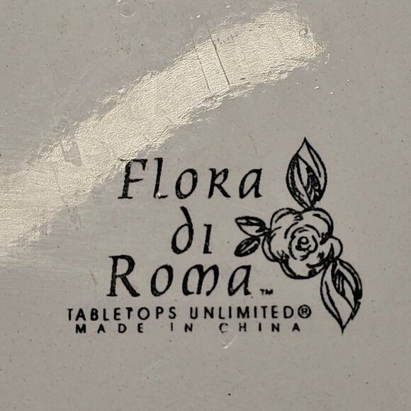 Tabletops 2 Swirl Ceramic Dinner Plates 10.75" Flora Di Roma Red Replacement - Picture 3 of 5